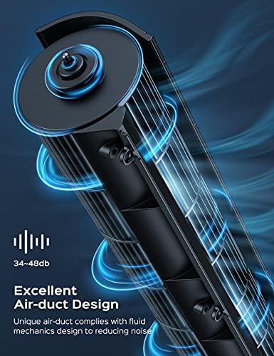 Dreo Cruiser Pro Tower Fan 90° Oscillating Fans & Tower Fan with Remote, 42 Inch Oscillating Bladeless Fan with 6 Speeds, 3 Modes, LED Display, Quiet Indoor Standing Fans