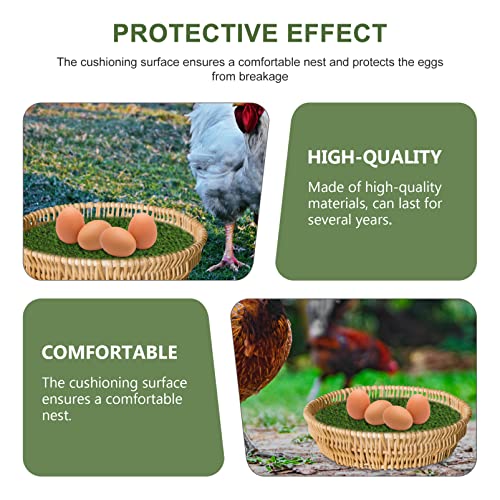 POPETPOP Chicken Nesting Box Pads, Reusable Hens Nest Artificial Grass Rug Carpet for Chicken Duck Coop