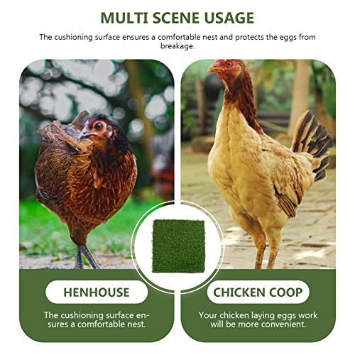 POPETPOP Chicken Nesting Box Pads, Reusable Hens Nest Artificial Grass Rug Carpet for Chicken Duck Coop