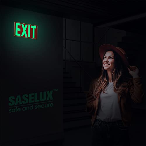 Glow In The Dark Photoluminescent Exit Sign Red - Adhesive Backing – UV Inks On Tear-resistant PVC - Non Electrical - Scratch Resistant -12 x 7 Inches For 50 Feet Visibility (2 Pack)