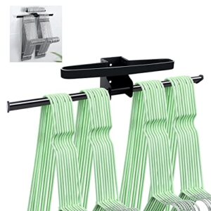 wall clothes hanger organizer stacker clothes hangers storage organizer stacker rack holder, laundry room closet organization wall mounted/drilling clips organizer anti-slip aluminum black