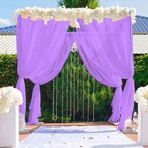 chiffon backdrop curtain 29"x108" 2pc chiffon curtain panels chiffon window curtains colorful sheer curtains tulle sheer curtains sheer voile fabric chiffon overlay wedding (lavender, 29x108-inch)
