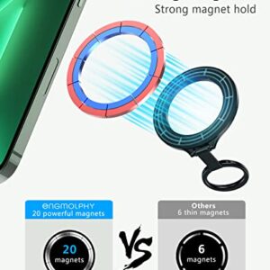 enGMOLPHY Phone Ring Holder with MagSafe, 360° Rotation Grip Finger Kickstand【Remove It to Wireless Charge】 Compatible with iPhone 14 Pro/Max/Plus, 13 12Pro/Max/Mini