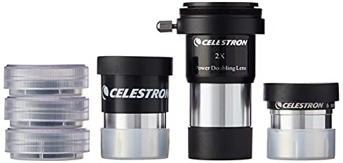 Celestron 21079 Cometron 114AZ Reflector Telescope, White & AstroMaster Telescope Accessory Kit