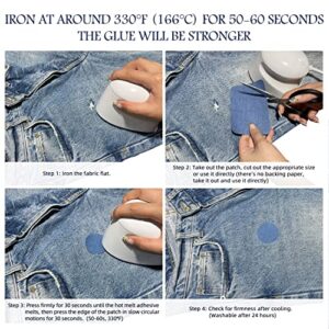 KING MOUNTAIN Iron-on Repair Patch 20 Pcs Pack,Denim Patches for Jeans Kit 3" by 4-1/4", 100% Cotton Denim Iron-on Repair Patch,Jeans and Clothing Repair and Decoration Kit (Five Color)