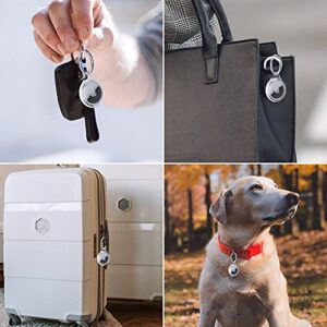 2 Pack Airtag Case Waterproof Air Tag Keychain Holder Compatible with Apple AirTag Case for Dog Cat Collar Luggage Tracker Key Soft Full Body Shockproof Anti-Scratch Locator Protective Cover Clear