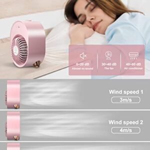 Harmohom Misting Fan Portable, Mini Air conditioner Fan, Small Desk Fan with 3 Adjustable Speeds, USB Quiet Personal Mist Fan with Colorful Nightlight for Travel Outdoor Office Makeup (Pink)