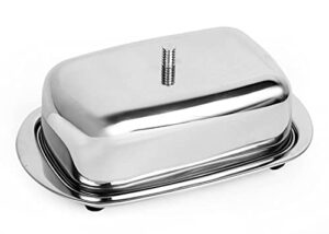 king international stainless steel large butter dish, butter box with lid, butter container,6.20 inch half kg butter box, fridge storage container for white butter