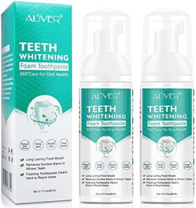 2pcs toothpaste foam whitening, 360°deeply for oral white and clean,foam toothpaste for sensitive teeth,toothpaste foam with natural ingredients baking soda