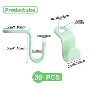 Clothes Hanger Connector Hooks, Cascading Hanger Hooks for Heavy Duty Space Saving, Durable Plastic Outfit Hanger Load 20 Pounds(30Pcs Green)