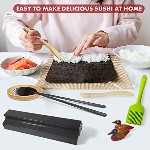 MLRYH Sushi Making Kit Sushi Maker Set for Beginners 21 Pcs Plastic Premium Set Sushi Tool Set Sushi Rice Roll Mold Shapes, DIY Sushi Prefect Home Sushi Tool.