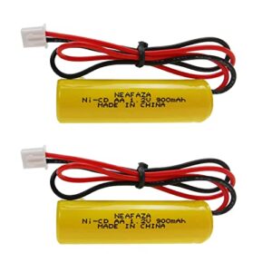 neafaza 1.2v 900mah ni-cd aa exit sign emergency light battery replacement compatible with unitech aa900mah osa268 elb cs01 lithonia battery exr led el m6 (2 pack)