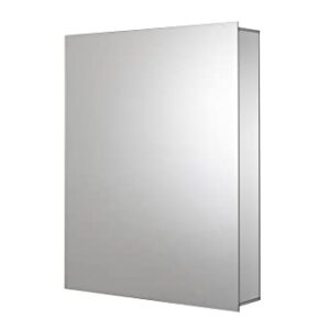 Croydex Mansfield Single Door, Recessed or Surface Mount, Hang 'n' Lock Easy Installation Medicine Cabinet, 24" W x 30" H, Aluminium