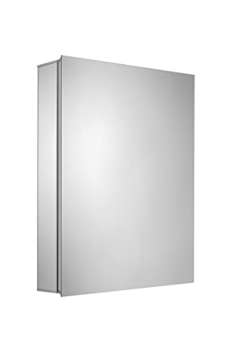 Croydex Mansfield Single Door, Recessed or Surface Mount, Hang 'n' Lock Easy Installation Medicine Cabinet, 24" W x 30" H, Aluminium