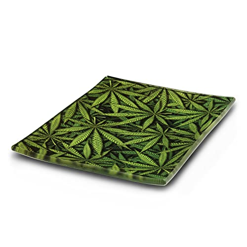 Tempered Glass Rolling Tray - Vibrant Design & Color - 6.25'' x 4.75''