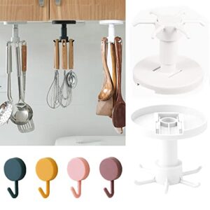 superlike kitchen hooks under cabinet utensil hanger holder sticky hooks for kitchen bathroom 2pcs white with 4pcs small item hooks