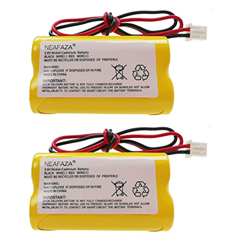 NEAFAZA 3.6V 900mAh AA Ni-Cd Exit Sign Emergency Light Battery Pack Replacement Compatible with Exitronix 10010037 Unitech 6200RP Dantona CUSTOM-318 OSA230 Lowes 253799 Unitech LEDR-1 (2 Pack)