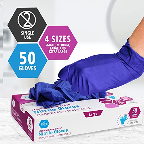 MED PRIDE Nitrile Medical Exam Gloves Medium [Case of 1000]- Disposable Powder & Latex-Free Surgical Gloves For Doctors Nurses Hospital & Home Use