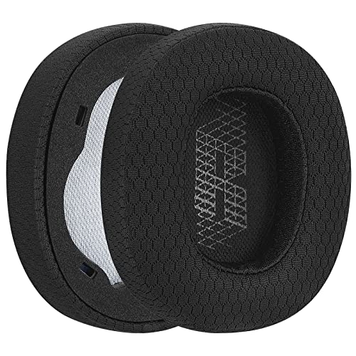 Geekria Comfort Mesh Fabric Replacement Ear Pads for JBL Live 650 BTNC, Lifestyle E65BTNC, Duet NC, Live 660 BTNC Headphones Ear Cushions, Headset Earpads, Ear Cups Cover Repair Parts (Black)