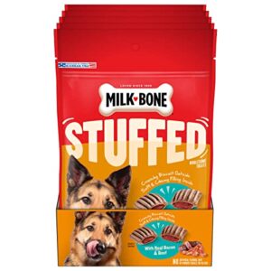 milk-bone stuffed dog biscuits with real bacon & beef, 10 ounce (pack of 5)