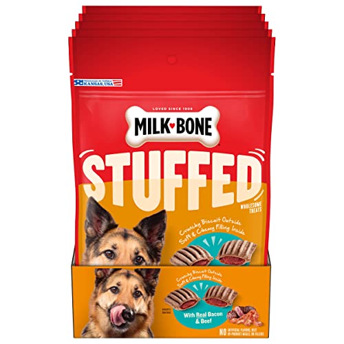 Milk-Bone Stuffed Dog Biscuits with Real Bacon & Beef, 10 Ounce (Pack of 5)