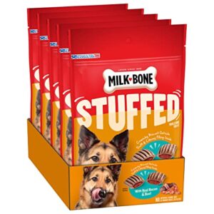 Milk-Bone Stuffed Dog Biscuits with Real Bacon & Beef, 10 Ounce (Pack of 5)