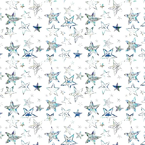 Texco Inc 100% Combed Quilting Prints Craft Cotton Apparel Home/DIY Fabric, Ivory Grey Aqua Blue Green 1 Yard