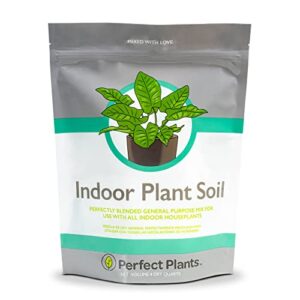 perfect plants indoor plant soil 4qt | perfectly balanced potting mix | gardening substrate for all varieties of live houseplants