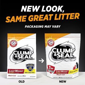 ARM & HAMMER Clump & Seal Odor Sealing Lightweight Multi-Cat Scented Clumping Cat Litter with 7 Days of Odor Control, 18 lbs. (Packing May Vary)