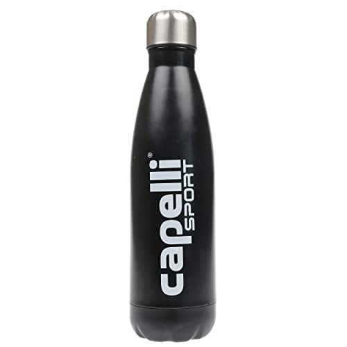 Capelli Sport Water Bottle Stainless Steel, Vacuum Double Wall Insulated Thermos Sports Water Bottle, Black