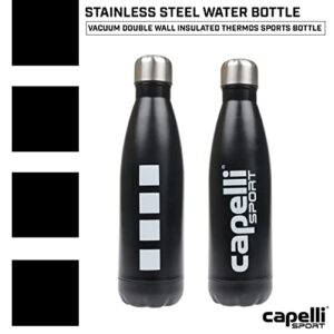 Capelli Sport Water Bottle Stainless Steel, Vacuum Double Wall Insulated Thermos Sports Water Bottle, Black