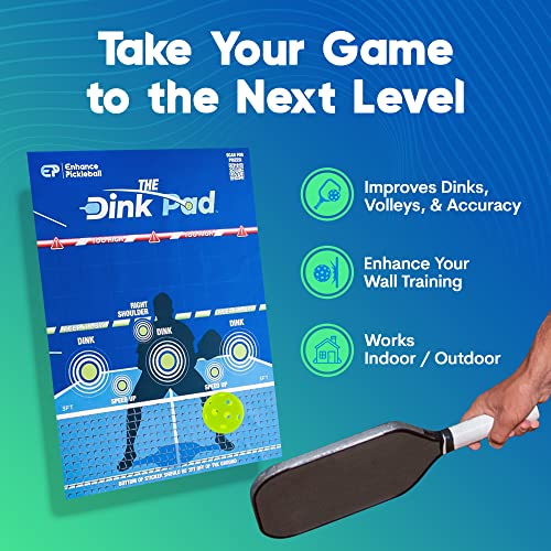 The Official Dink Pad By Enhance Pickleball - Pickleball Rebounder Training Aid - Practice Your Dinks and Improve Your Pickleball Game - Transform Any Wall into a Pickleball Court and Net