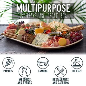 Root House Goods - Palm Leaf Trays 15" Large Round (12 pk) | Disposable Serving Trays | Eco-Friendly | Compostable Platters for Weddings, Catering Events, Charcuterie, Grazing, Cheese Boards