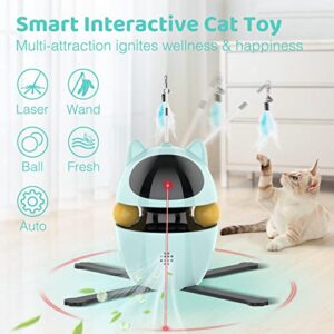 Biubiucat Cat Toys for Indoor Cats: Rechargeable Automatic Interactive Cat Toy - Electric Robotic Kitten Feather Toys - Adjustable Laser Angle for Exercise, Play Alone, Chasing