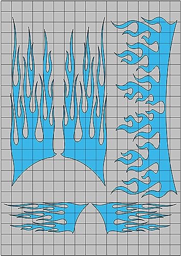 FLA3003P Flames Hood and Side Vinyl Paint Mask/Stencil Kit for R/C, RC, Radio Controlled Vehicle Body