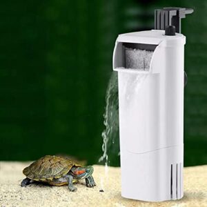 EmmaWu Turtle Tank Filter Adjustable Turtle Reptile Fish Tank Filter (White) (Filter)