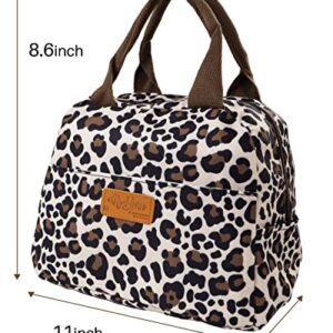 MoHern Leopard Lunch Bag for Women, Insulated Lunch Bag for Adult, Lunch Bag Women, Womens Lunch Bag for Work, Travel or Picnic (Leopard)