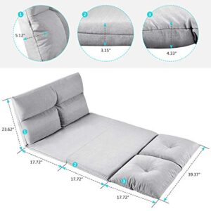 Knocbel Adjustable Floor Sofa for Living Room and Bedroom, Foldable Lazy Sofa Sleeper Bed 5 Levels for Adjustment, 76.78" L x 39.37" W x 4.3" H