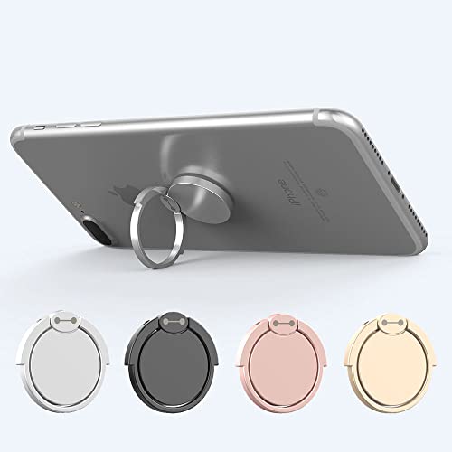 VOVIGGOL Cell Phone Ring Holder Finger Kickstand, 360° Rotation Cute Phone Ring Grip Phone Ring Stand Metal Phone Ring for Car Mount Magnetic Compatible with All Smartphones (Gold)