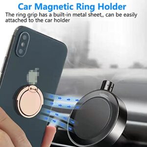 VOVIGGOL Cell Phone Ring Holder Finger Kickstand, 360° Rotation Cute Phone Ring Grip Phone Ring Stand Metal Phone Ring for Car Mount Magnetic Compatible with All Smartphones (Gold)