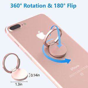 VOVIGGOL Cell Phone Ring Holder Finger Kickstand, 360° Rotation Cute Phone Ring Grip Phone Ring Stand Metal Phone Ring for Car Mount Magnetic Compatible with All Smartphones (Gold)