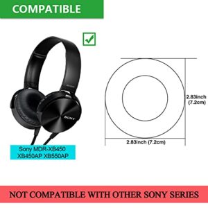 JECOBB Replacement Earpads for Sony MDR-XB450, XB450AP, XB550AP On-Ear Headphones with Protein Leather & Memory Foam Ear Cushions