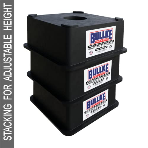 BULLKE (USA Made) Trailer Jack Block Stand Tested up to 18,000 lbs Stabilizing Pads | Strongest Blocks for RV 5th Wheel Camper, Post, Foot, Tongue Jack, or Stabilizer Round