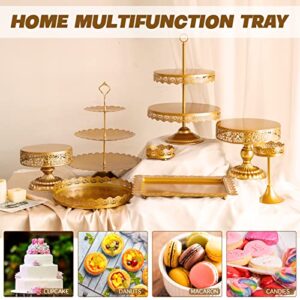 Cake Stand Set-8 Pcs Gold Cake Stand -Dessert Table Display Set-Cake Stands for Dessert Table-Table Decoration Display Tower Plate for Baby Shower, Wedding, Birthday Party, Chrismas Celebration