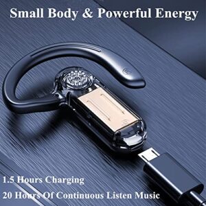 Uigsas Bluetooth Headset Wireless Bluetooth Earpiece Single Ear Voice Control Answer Earphones for Cell Phone Computer Laptop Driver Trucker