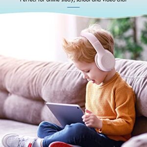 Neesolo Kids Wireless Headphones, Kids Headphones Girls with Microphone, Wireless 5.0 Stereo Sound Kids Headset for School, Comfort-Fit Over Ear Children Headphones for iPad Tablet Home School