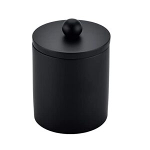 zexzen qtip holder cotton swab canister black, resin bathroom canister vanity storage jars organizer for cotton ball,cotton swab,bath salts