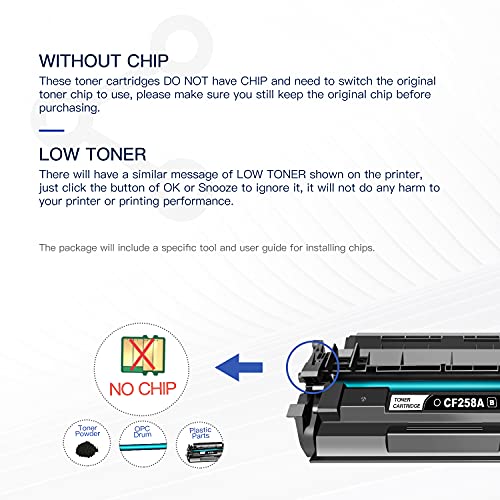 Valuetoner 58A CF258A Compatible Toner Cartridge Replacement for HP 58A CF258A CF258X 58X to use with Pro M404dn M404n M404dw MFP M428fdw M428dw M428fdn Toner Printer M404 M428 (Black 2-Pack)