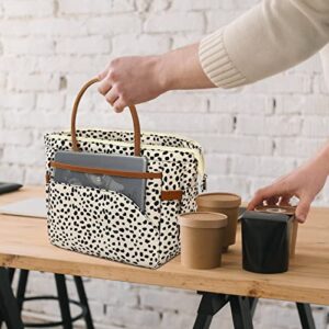 Lunch Bag Women Insulated Lunch Box Large Cooler Lunchbox Tote Bags Adult Reusable Boxes for Ladies Work Picnic School Beach (Cheetah-Apricot)
