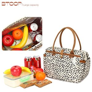 Lunch Bag Women Insulated Lunch Box Large Cooler Lunchbox Tote Bags Adult Reusable Boxes for Ladies Work Picnic School Beach (Cheetah-Apricot)